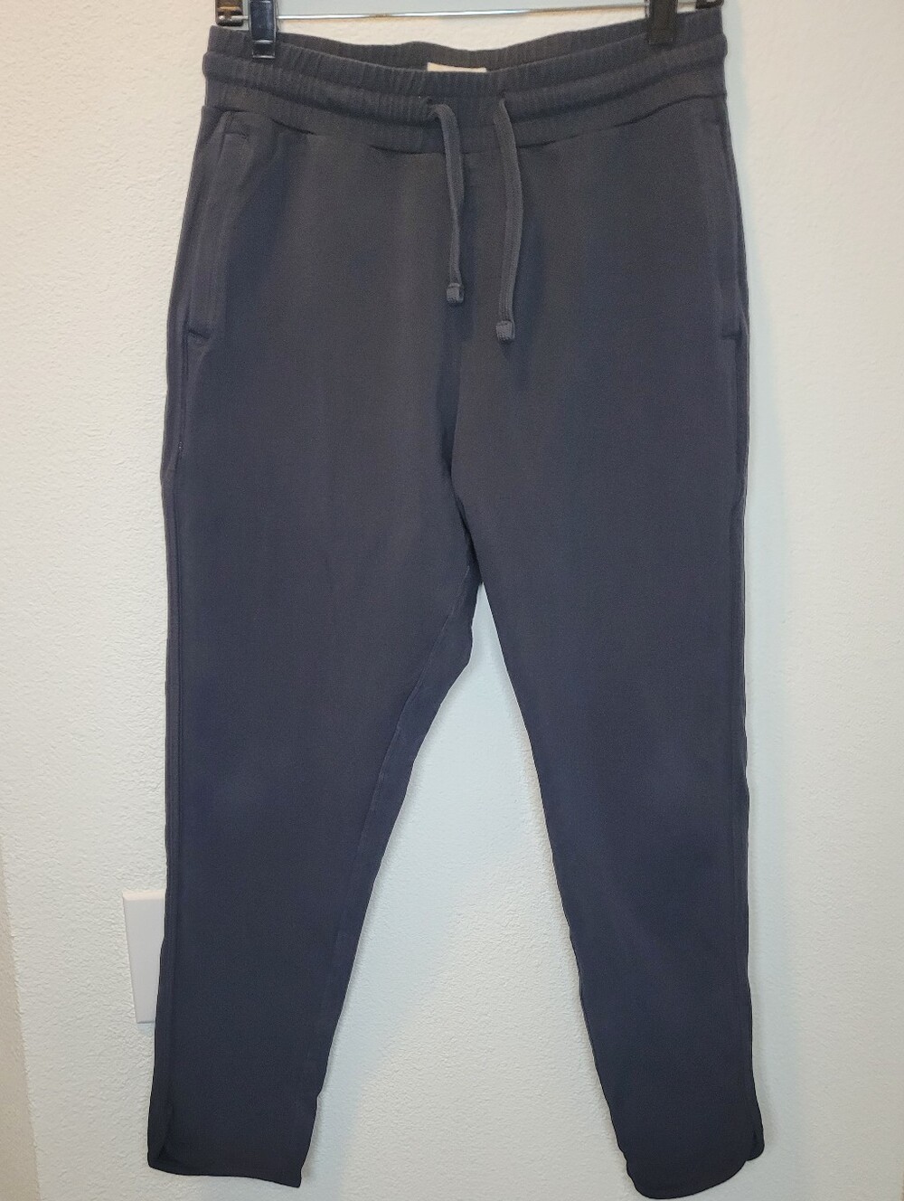 PACT Organic Cotton Essential Sweatpants Joggers Charcoal Sz M Lounge Minimalist